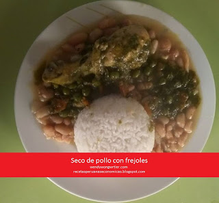 seco de pollo con frejoles