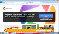 imagem da página do Picasa na internet - download