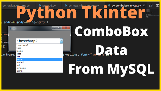 How To Bind a Combobox With Mysql Database Values In Python Tkinter