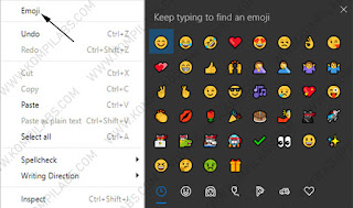 Cara mengaktfikan Emoji di context menu pada Google Chrome