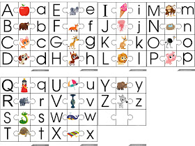 ESL game, printable English alphabet jigsaw puzzle