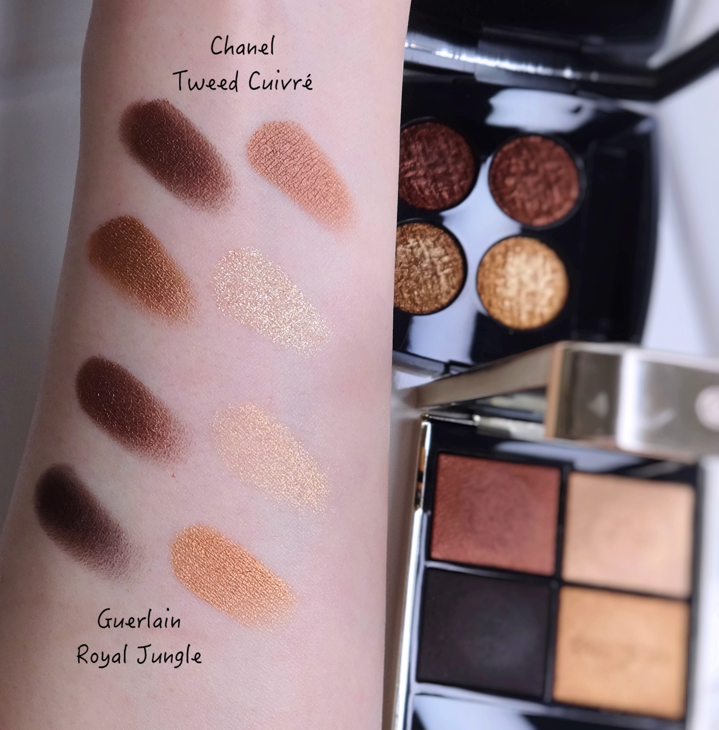 Chanel Tweed Cuivre comparison swatches