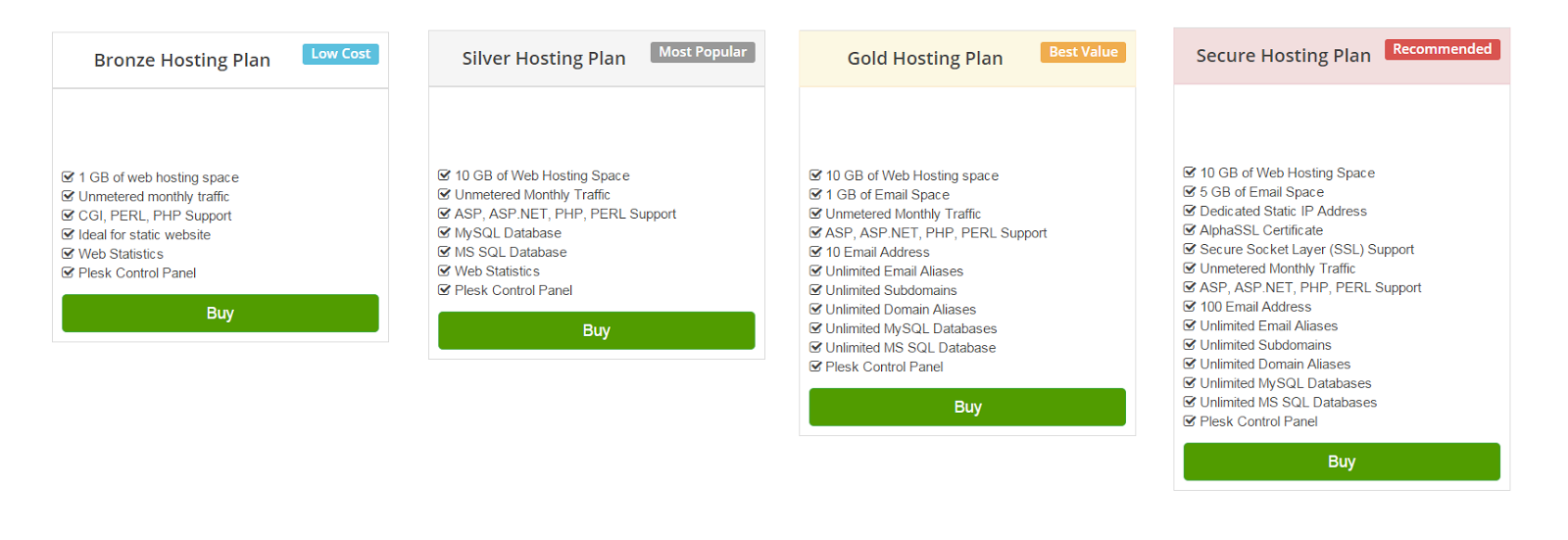 web hosting plan