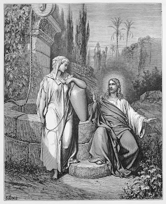 Jesus tells the woman of Samaria that he is the Christ.
