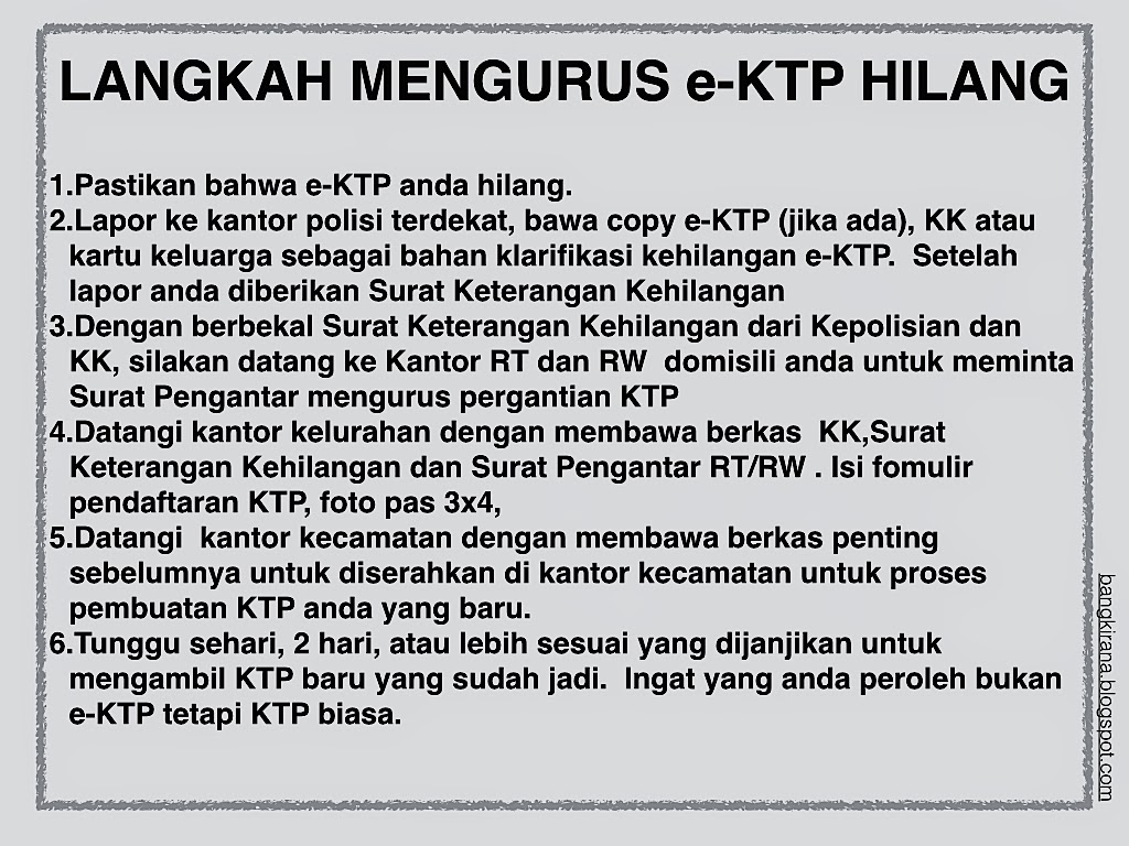 Mengganti eKTP Hilang