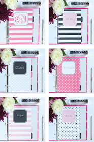 Customize the Monogram and Titles!  Printable Dividers for Mini Binders by Jessica Marie Design