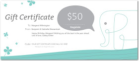 Tiny Prints gift certificate