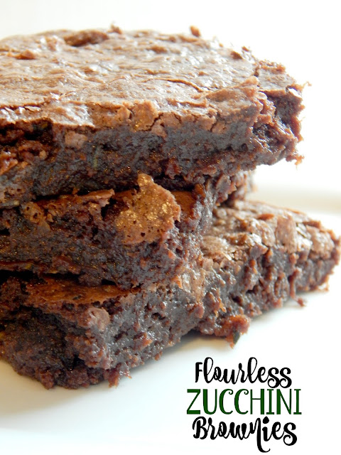 Flourless Zucchini Brownies....these gluten-free, super easy, brownies from scrach will be a hit!  Rich, fudgy and no one will notice the vegetable tucked inside! (sweetandsavoryfood.com)