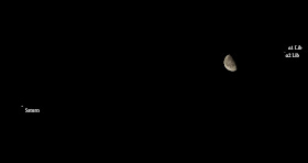 Moon with Saturn and Alpha Librae (α Lib)