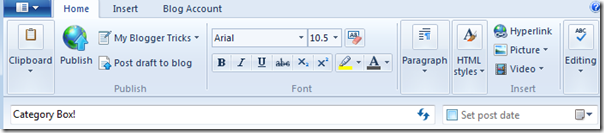 Category option available in OLW