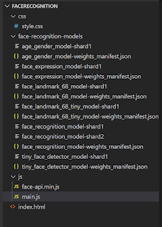 code structure of face recognition using javascript : By visionfortech