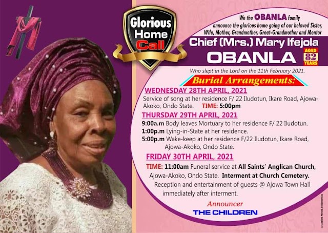 At The Burial Of Chief (Mrs) Mary Ifejola Obanla @ Ajowa-Akoko,Ondo State