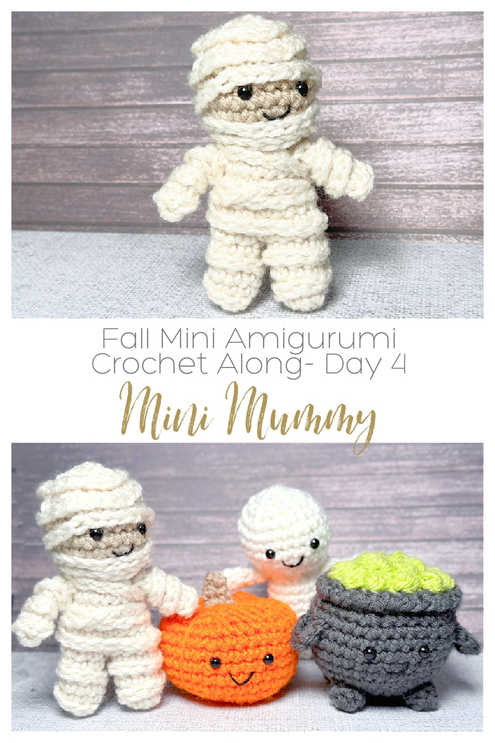 5 Little Monsters: Mini Mummy- Fall Mini Amigurumi Crochet Along Day 4