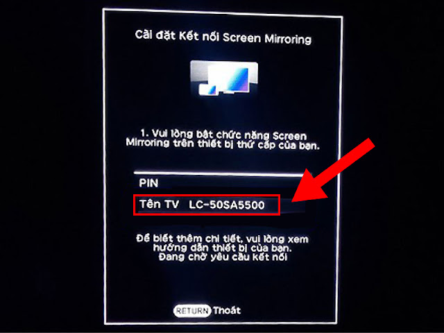 Cài đặt kết nối Screen Mirroring