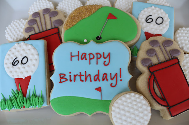 golf themed birthday cookies