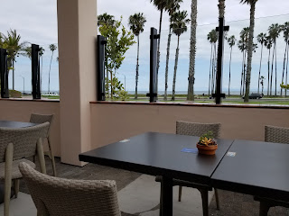 View of the Pacific Ocean from The Set Restaurant in Hilton Santa Barbara Beachfront Resort