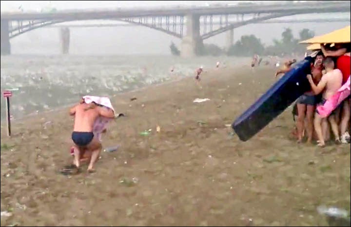 Freak Hail Storm Hits Siberian Beach in Mid-Summer