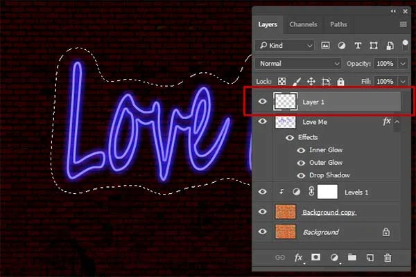 A layer with the default name of Layer 1 appears on the Layers panel.