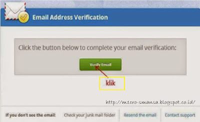 Klik Verify Email