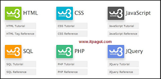 tutorials and references relating to HTML, CSS, JavaScript, PHP, SQL, Bootstrap, and jQuery. 