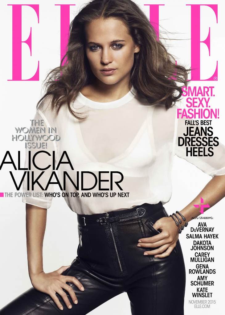 Alicia Vikander Elle magazine November 2015 cover