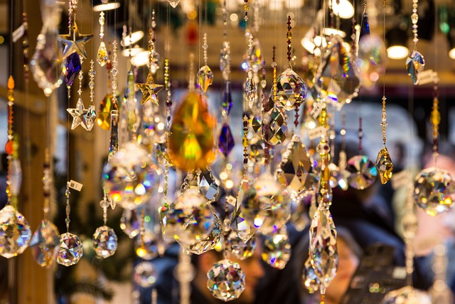 crystals hanging from the ceiling