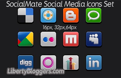 SocialMate Social Media Icons Set