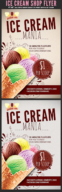    Ice Cream Shop Promotion Flyer Template