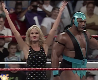 WWF / WWE SUMMERSLAM 1996 - Sunny and her new man Farooq gave an in-ring promo 