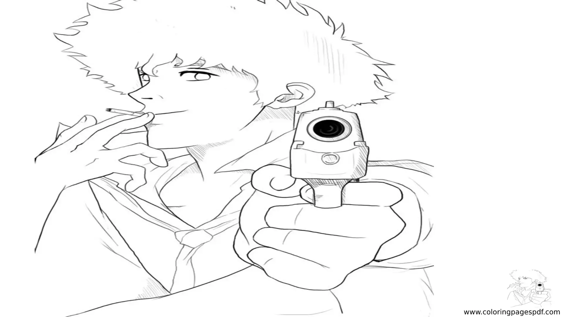 Coloring Page Of Spike (Cowboy Bebop)