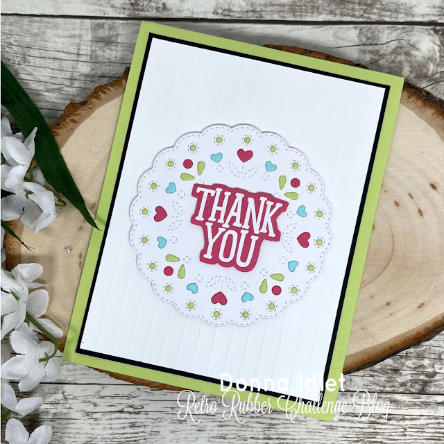 Donna Idlet, Retro Rubber Challenge Blog, Concord & 9th, Grateful Booms Stamp Set, Grateful Blooms Dies, thank you card