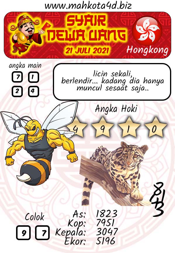 Syair Prediksi Togel Hongkong - HK Rabu, 21 - Juli - 2021