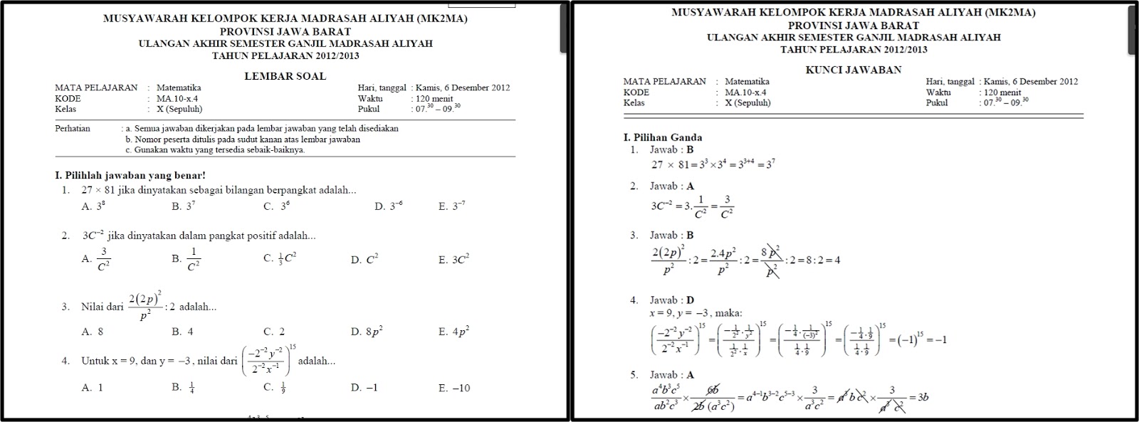 Contoh Makalah Matematika Kelas Xi - Contoh Wa