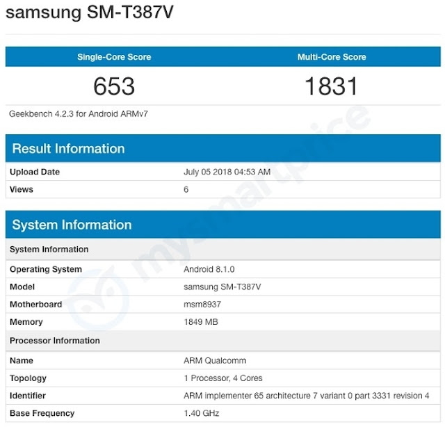 Lộ cấu hình và điểm chuẩn của Samsung Galaxy Tab A 8.0 (2018)