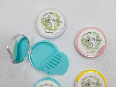 Espejo con Peine para Bautizo con Koala