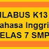 SILABUS K13 BAHASA INGGRIS KELAS 7 SMP REVISI BARU
