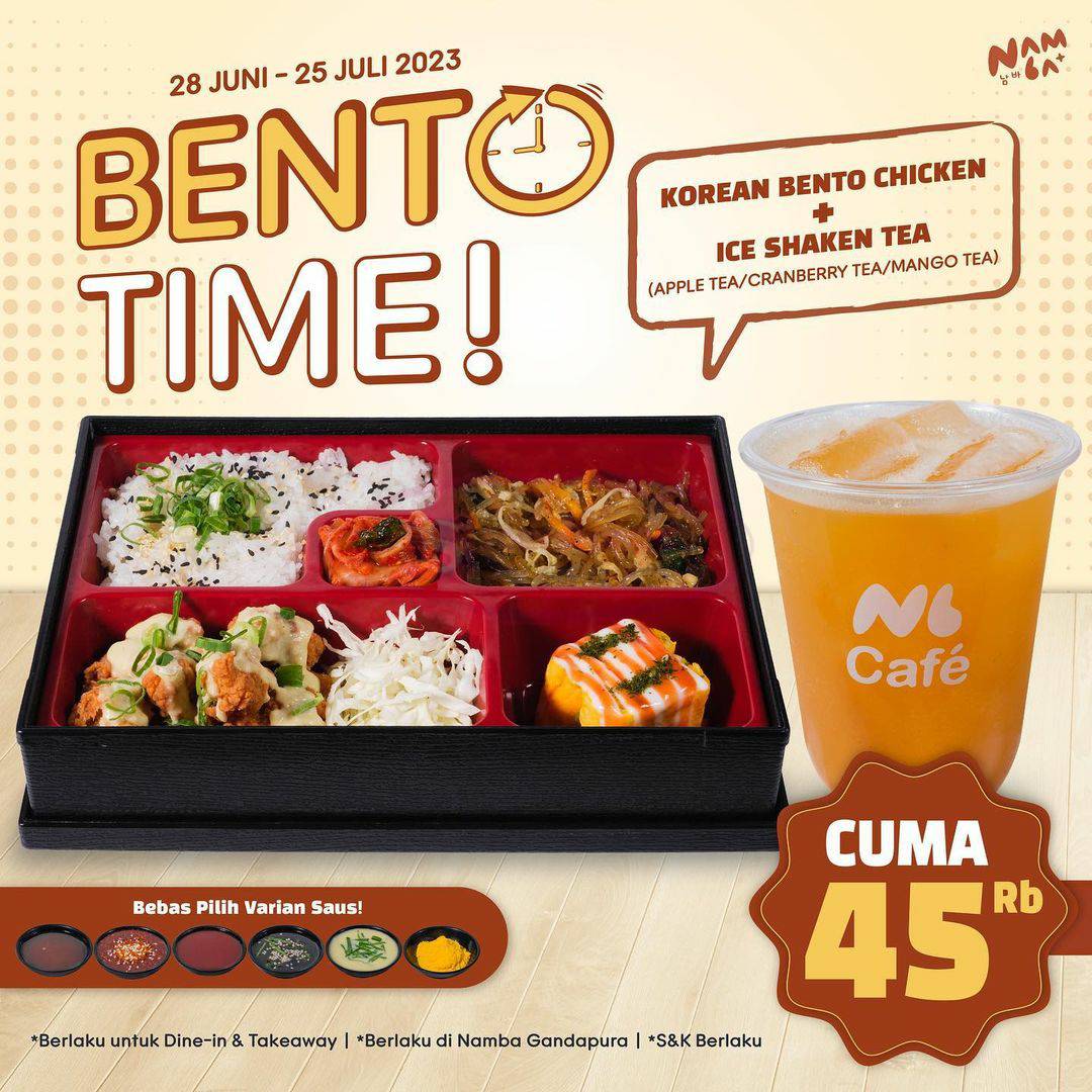 Promo Namba Korean Food Paket Bento Time cuma 45RIBU