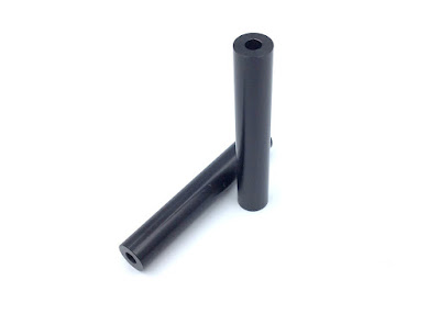 Custom Black Aluminum Spacers - 5.3MM X 80MM In 6061-T6 Aluminum Material