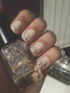 New Year's Eve Nails || Nude Sparkle 