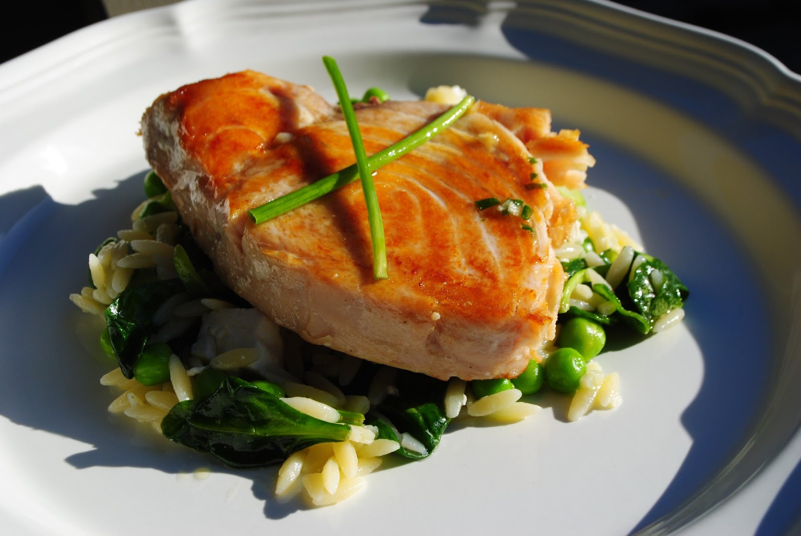 Yum Opah With Spring Vegetable Orzo