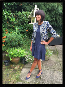 My Midlife Fashion, Mango Quilted Jacket, Boden Ghillie lace ups, marks and spencer drop waist dress