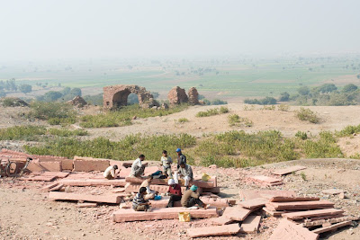 Workers resting after hard work