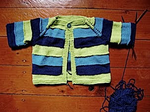 baby jacket - blues and greens