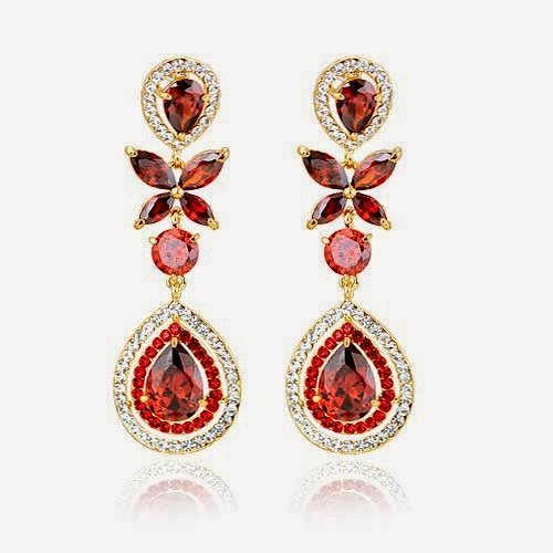 gorgeous carved gemstone earrings red