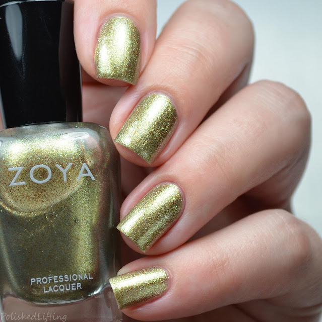 golden metallic nail polish