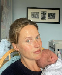 Francesca Cumani clicking a selfie with her baby boy Teddy George Johnson