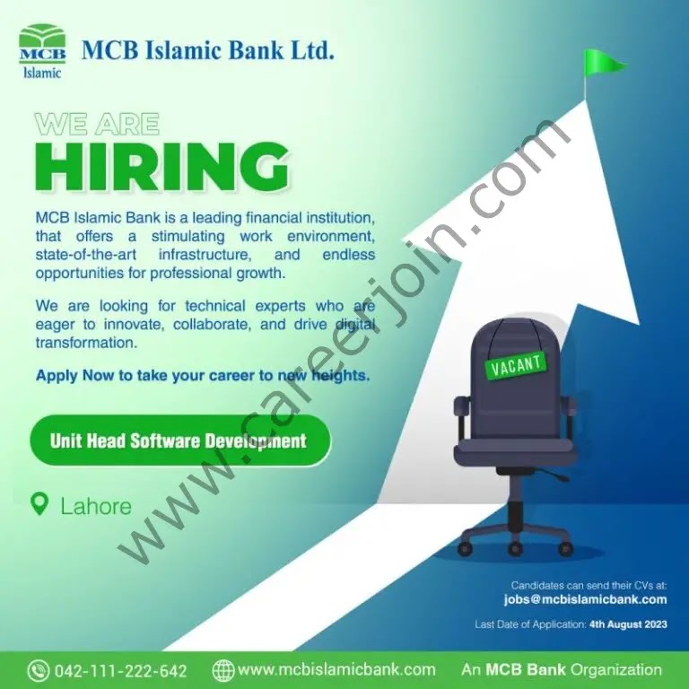 Jobs in MCB Islamic Bank