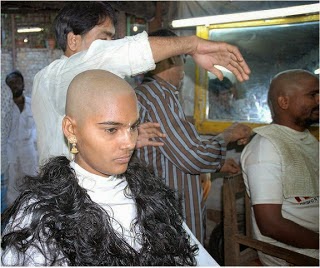  Indian  Women Headshave in Salon by Barber Ultimate Headshave