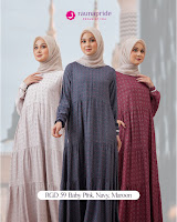 Koleksi Gamis Motif Rauna Terbaru RGD 59 Baju Dress Muslimah Bahan Rayon Adem Halus Menyerap Keringat