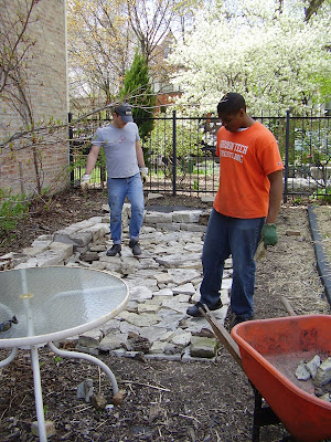 The new patio under construction